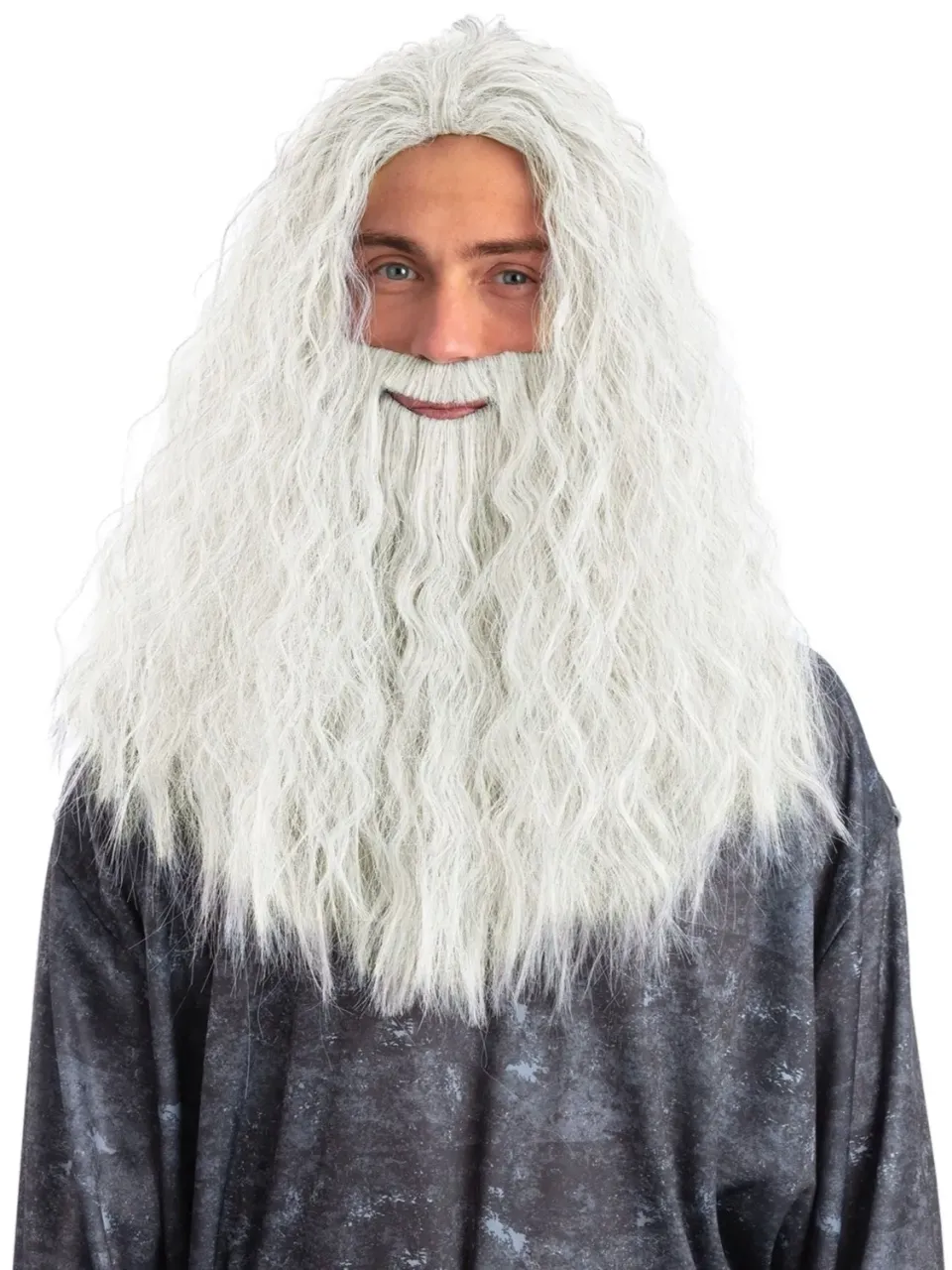 Smiffys Sorcerer parrucca mago con barba bianca
