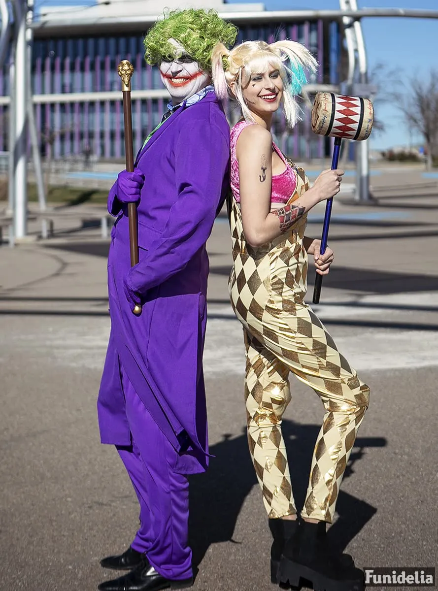 Funidelia Harley Quinn Birds of Prey parrucca donna bicolore