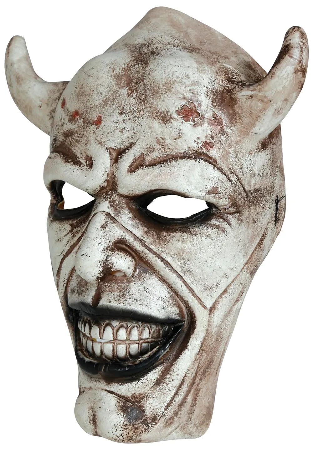 Guirca maschera demone adulto bianco grigio viso intero