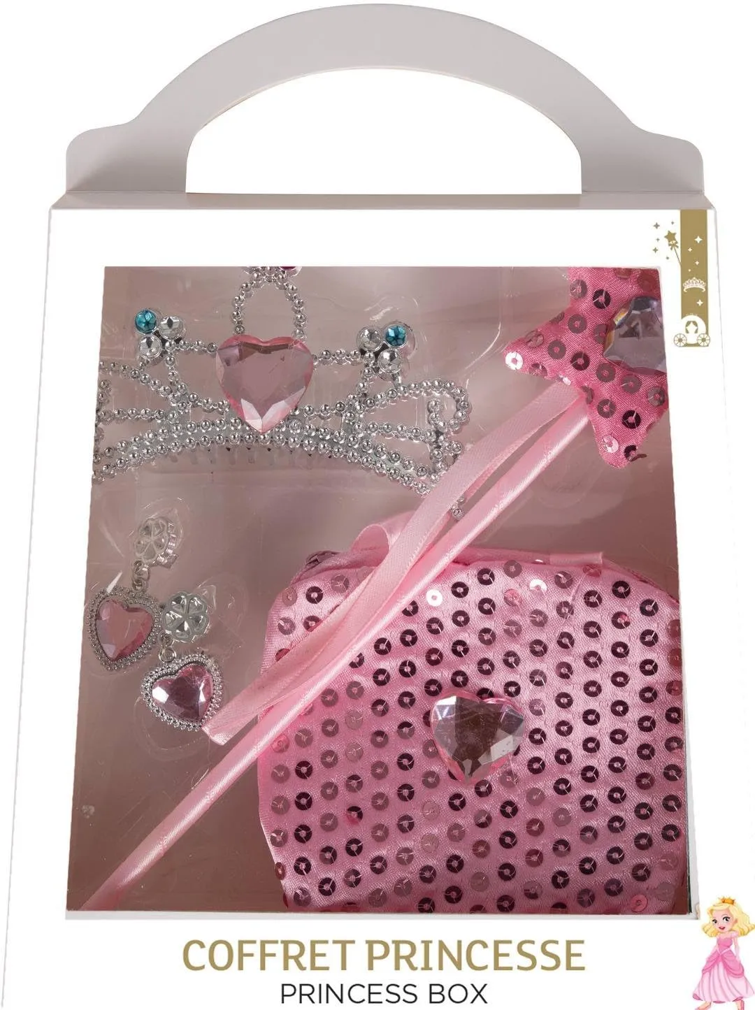 P'tit Clown 80221 Cofanetto Principessa Rosa Bambina Accessori
