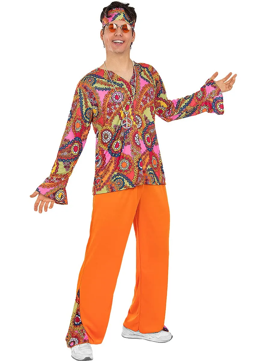 Funidelia Occhiali Hippie Accessorio Costume Arancione Anni 60