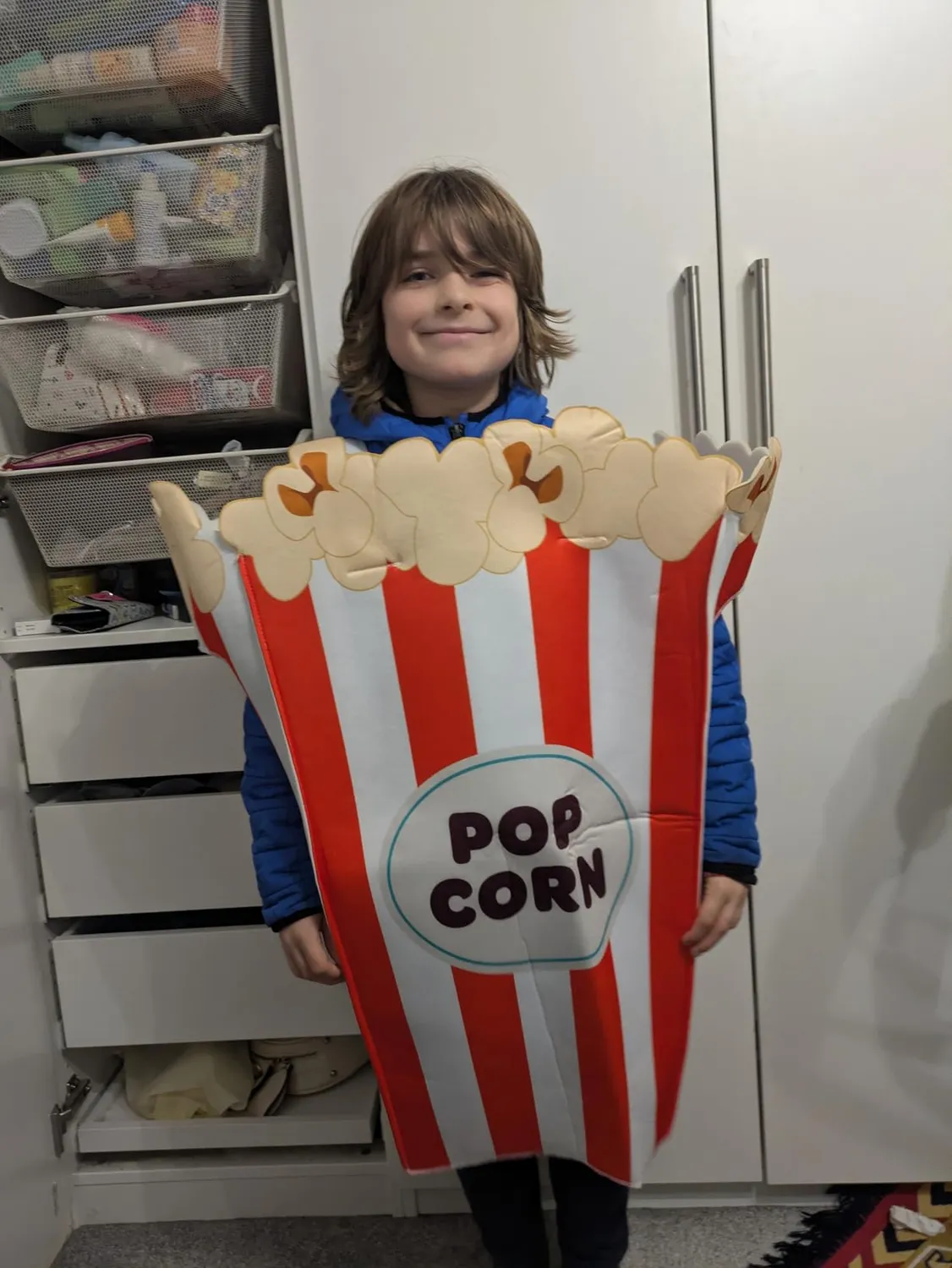 Funidelia Popcorn costume bambini 3-6 anni bianco cibo