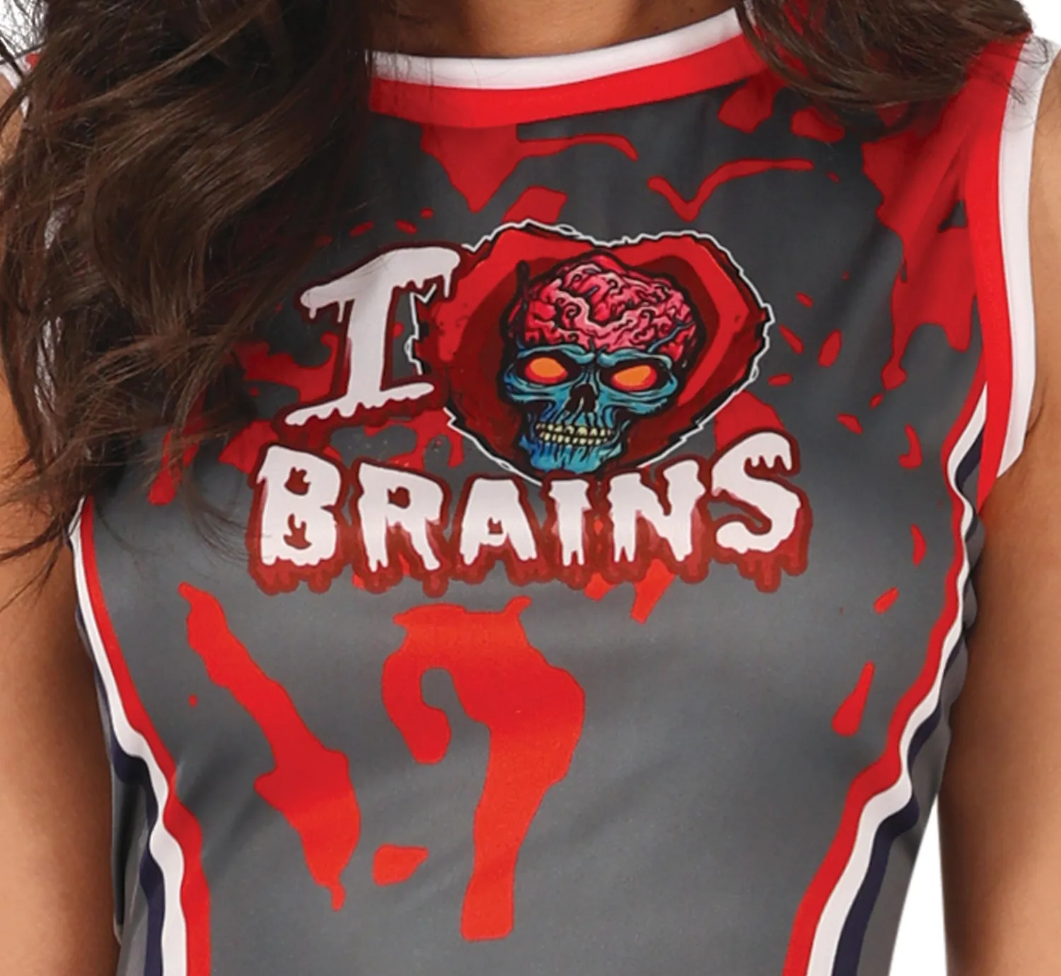 Guirca cheerleader zombie costume donna S rosso grigio
