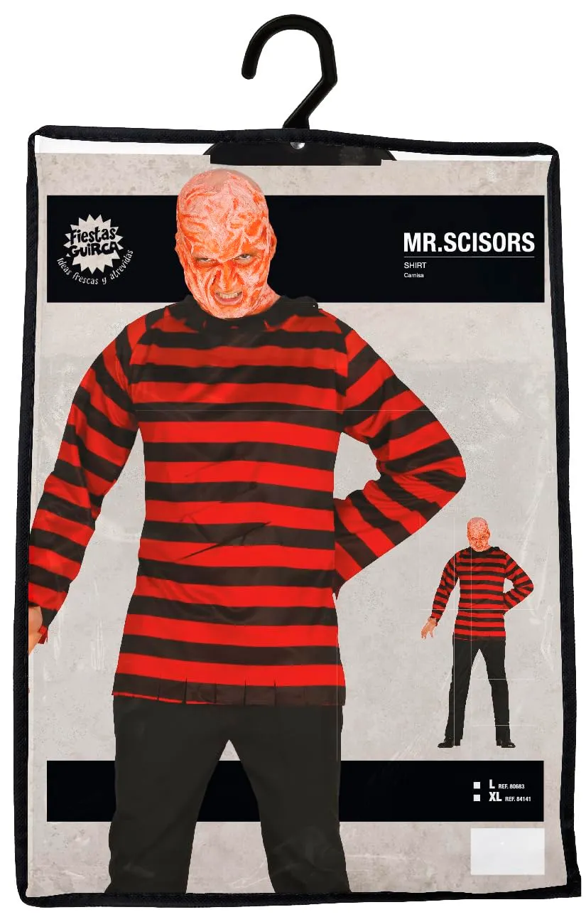 Guirca Mr. Scissors camicia costume L nero rosso