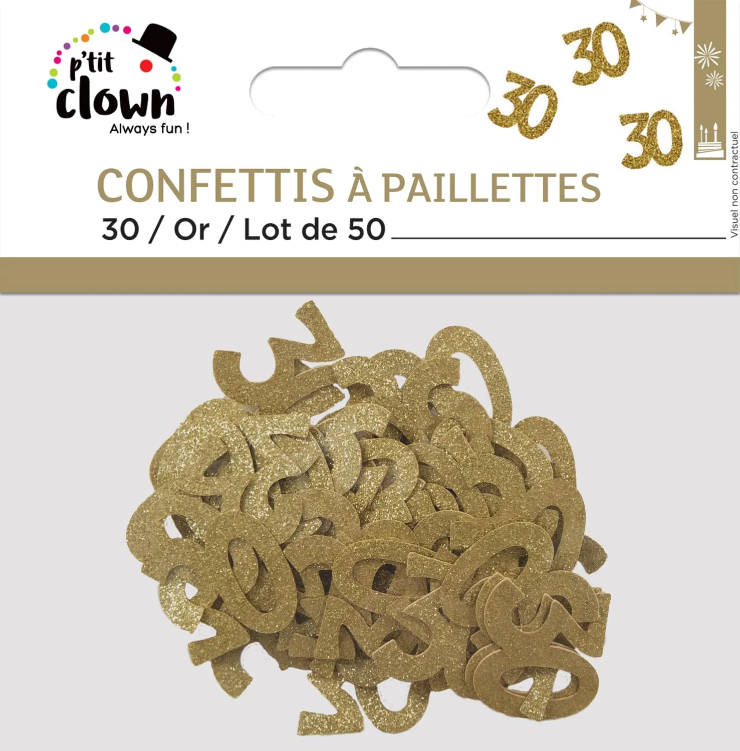 P'tit Clown re21047 coriandoli glitter oro 30 50 pezzi