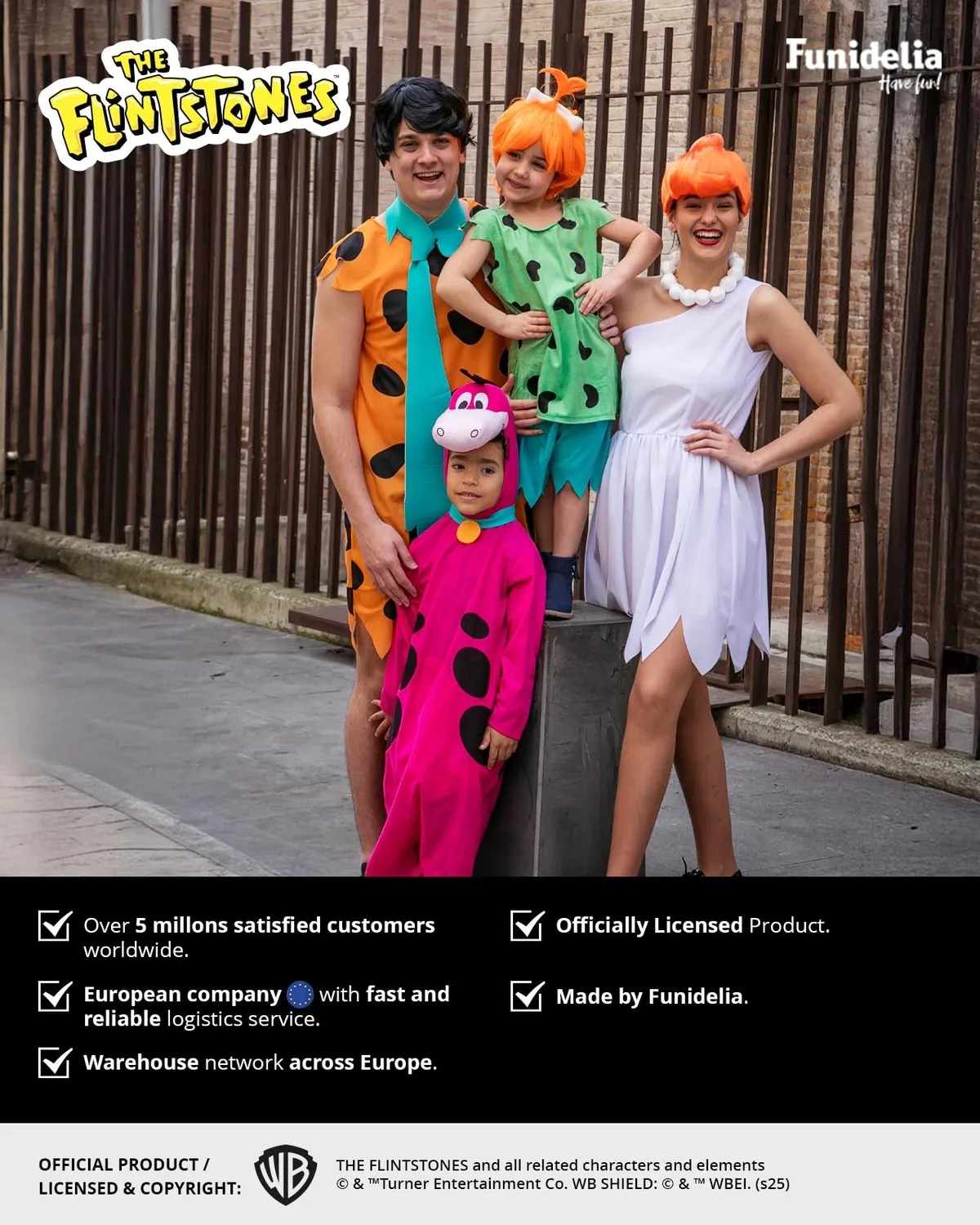Funidelia costume Wilma Flintstone donna L con parrucca