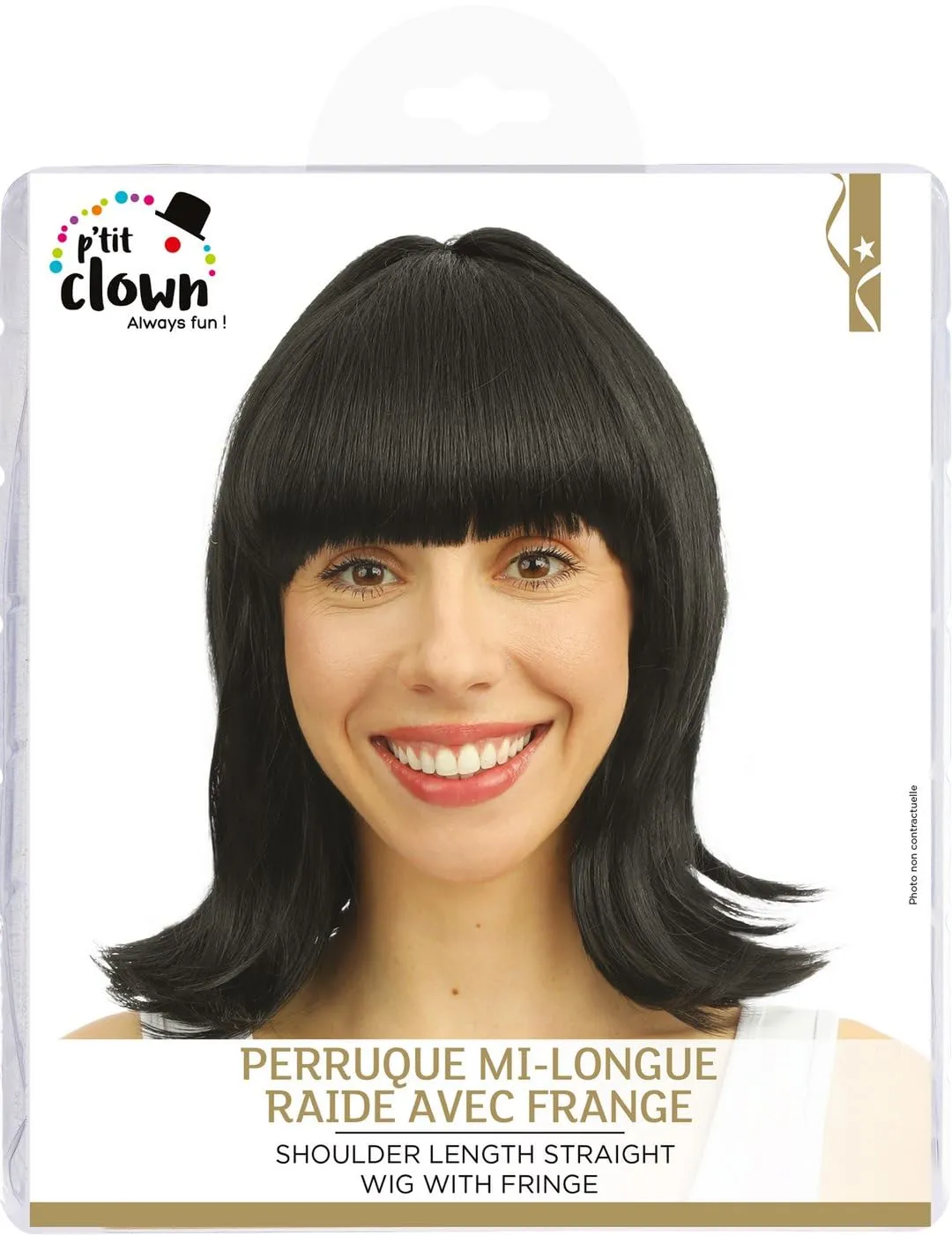 P'tit Clown 89204 parrucca Charleston nera anni 20