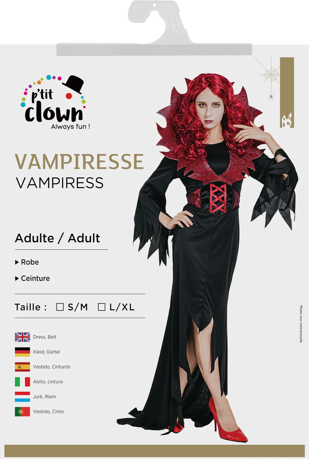 P'tit Clown 23071 costume vampiro adulto S/M elegante