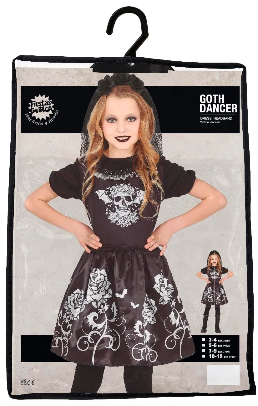 Fiestas Guirca Sposa Gotica costume bambina con rose