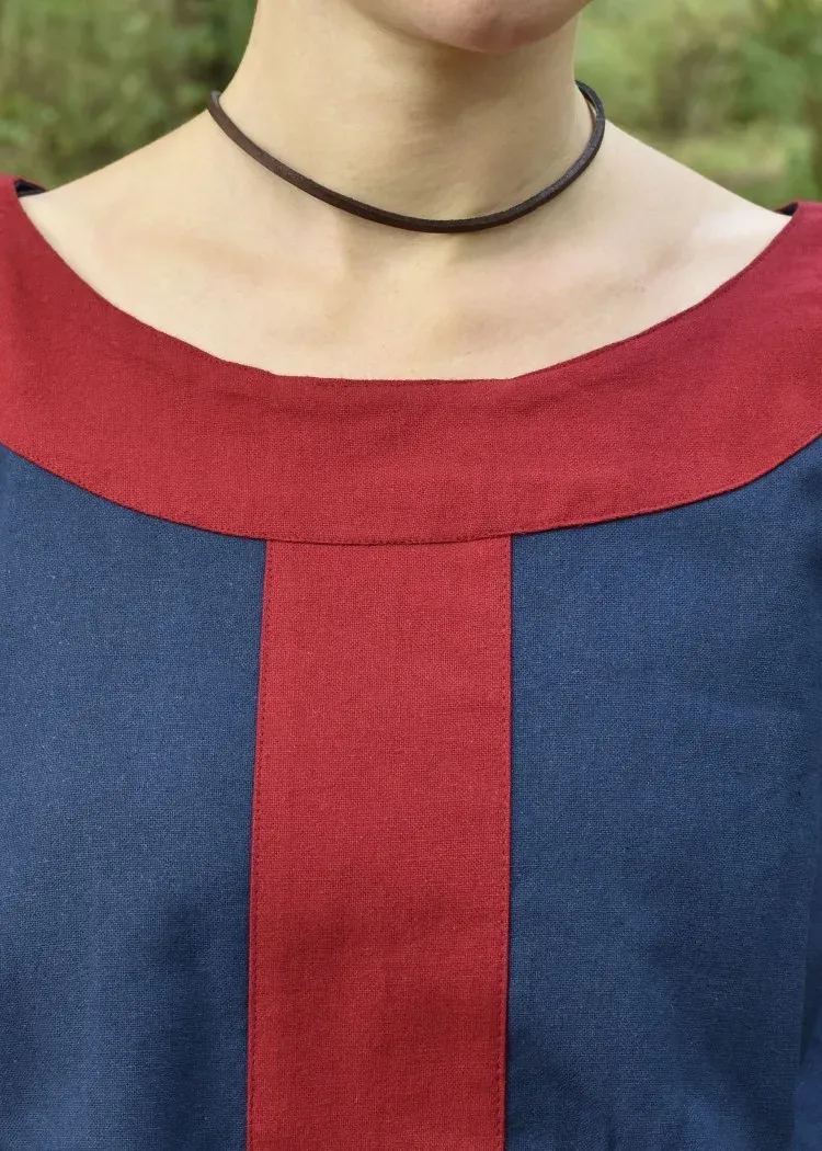 La Bottega di Merlino Abito Gudrun vestito cotone blu rosso