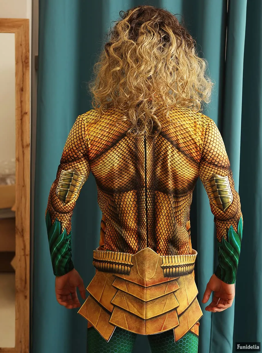 Funidelia Aquaman parrucca con barba marrone sintetica