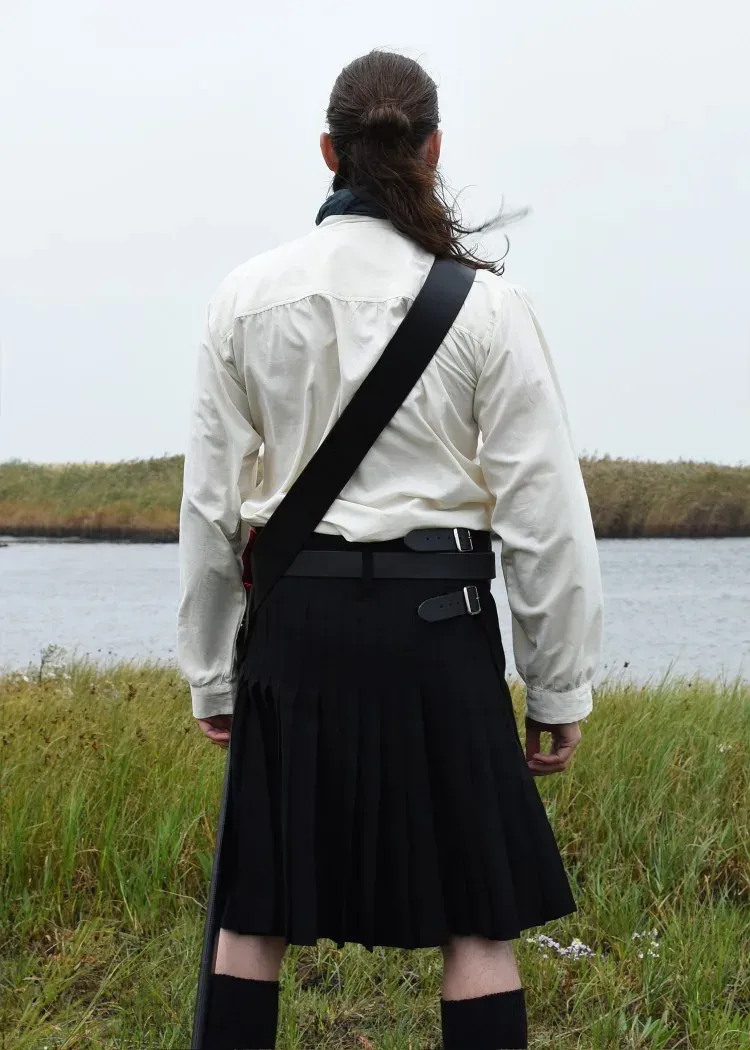 La Bottega di Merlino Kilt Nero 60 cm Poliacrilico Tinta Unita