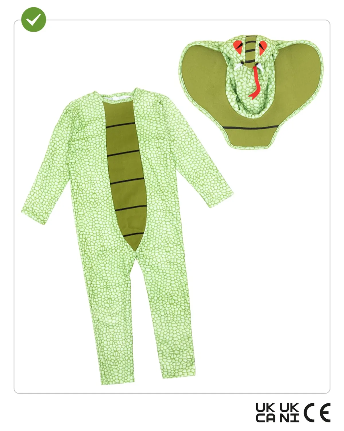 Funidelia Serpente Tutina e Cappello Costume 7-9 Anni Bambino