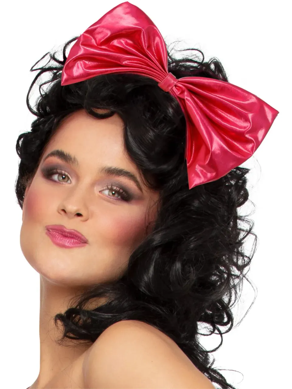 Smiffys 80s fascia capelli fiocco rosa metallizzato