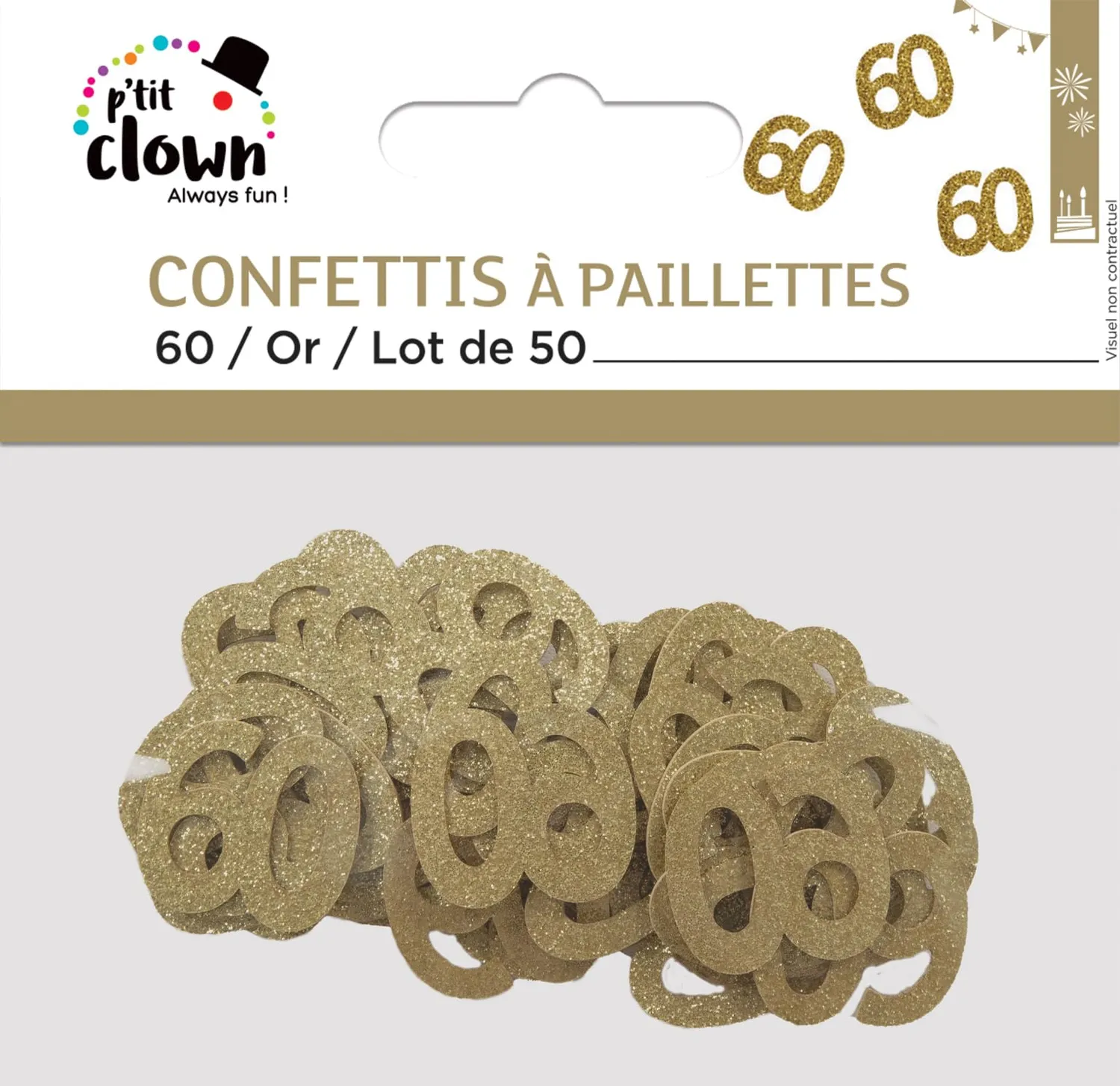 P'tit Clown re21050 Coriandoli Glitter Oro Numero 60 50pz