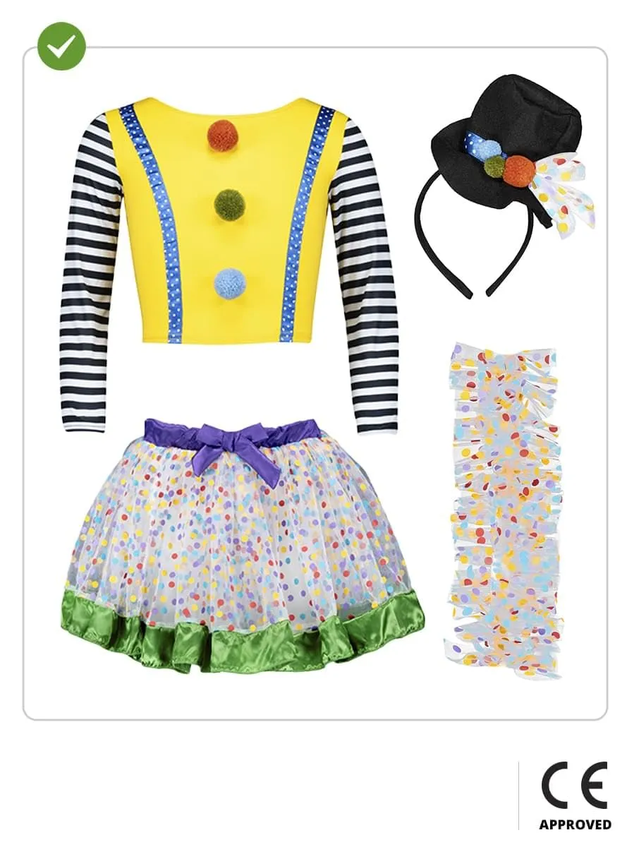 Funidelia Costume Clown Deluxe Bambina 3-4 Anni Giallo