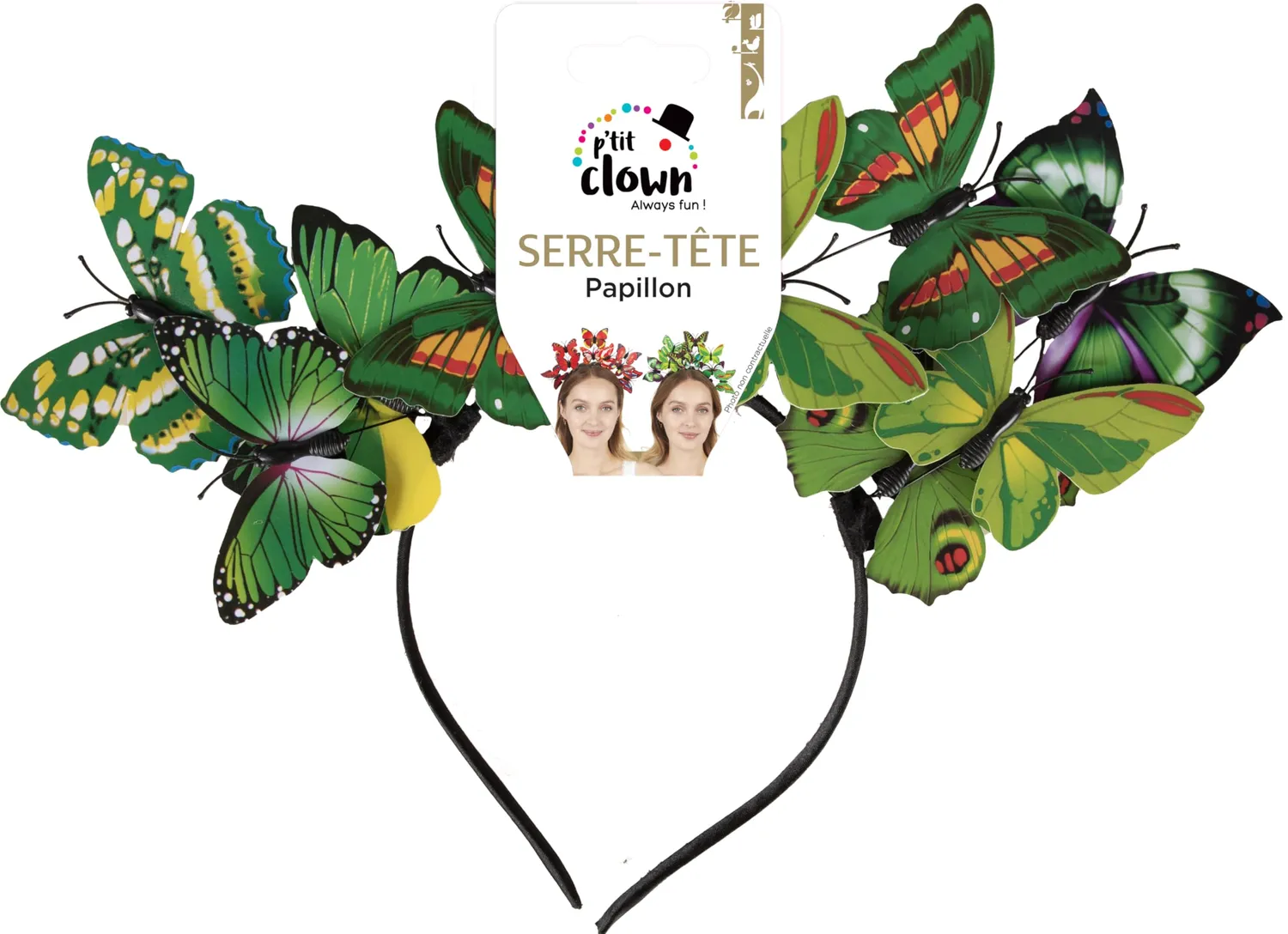 P'tit Clown 66647 Cerchietto Farfalla Colore Casuale
