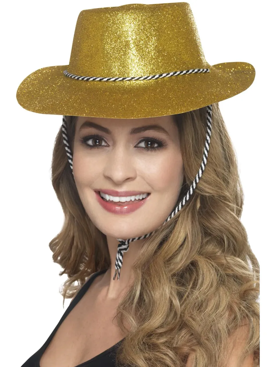 Smiffys cappello cowboy oro glitter adulto unisex