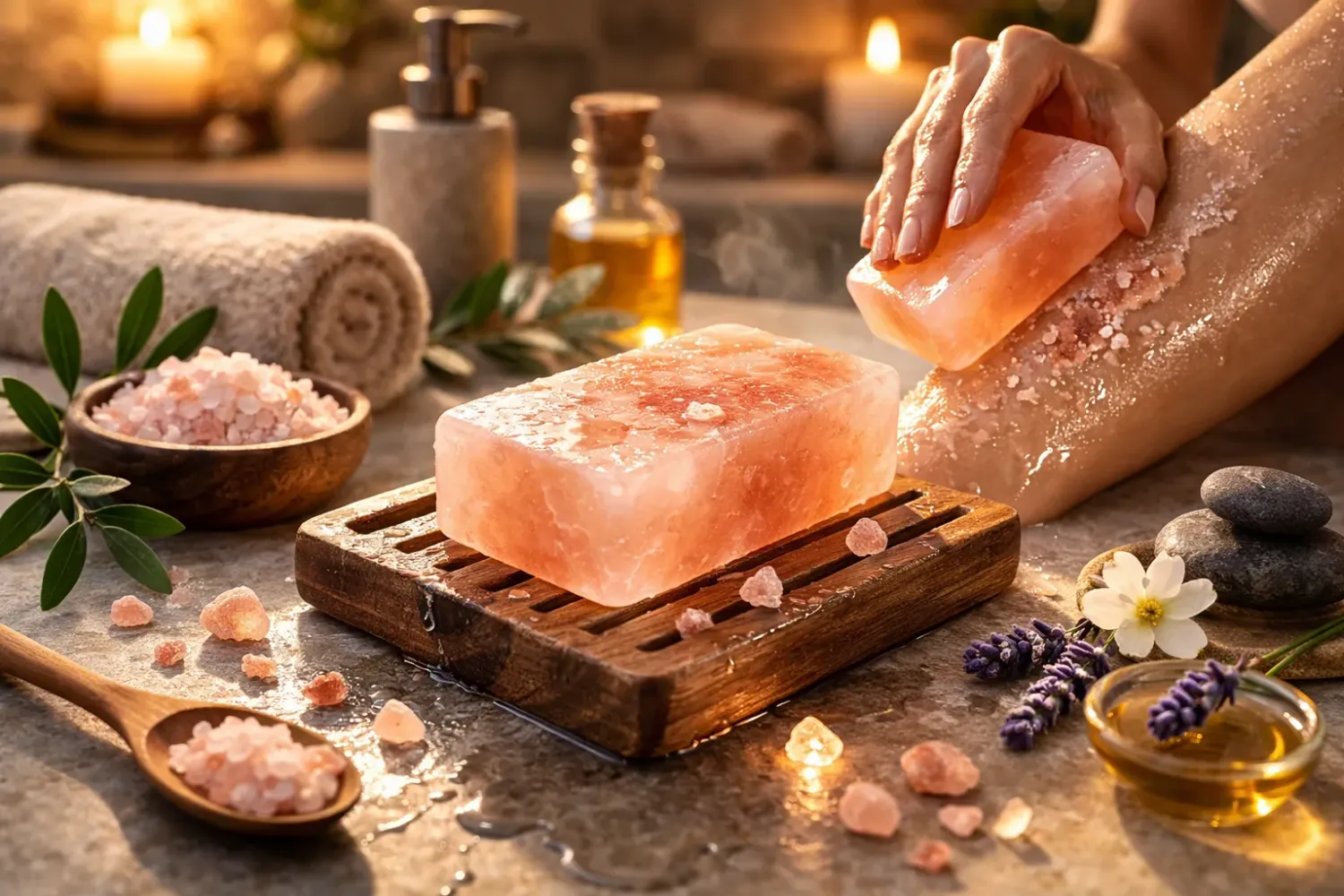 La Bottega di Merlino Sale Himalayano Saponetta Corpo 350 g Liscia