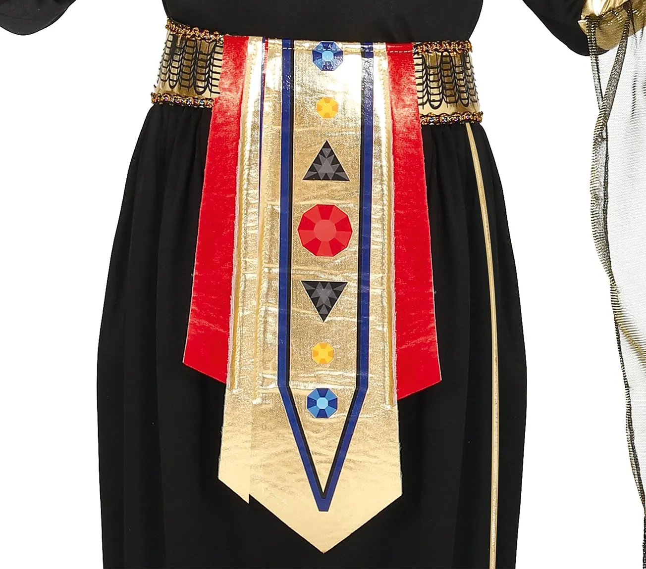 Guirca Costume Egiziana Bambina Nero Oro 10-12 Anni