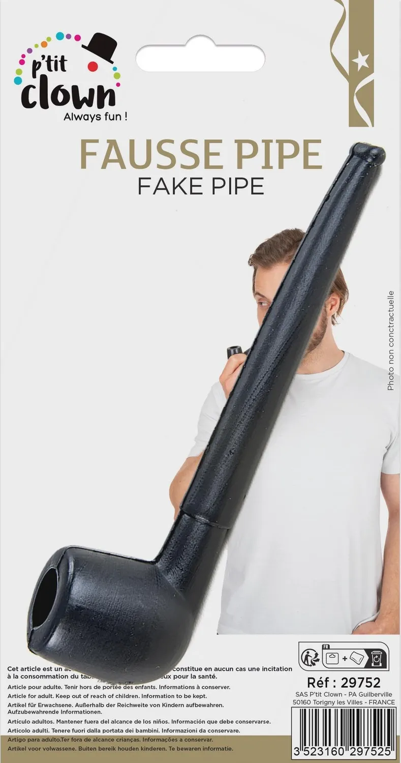 P'tit Clown re29752 Pipa Finta Nera 13 cm Plastica