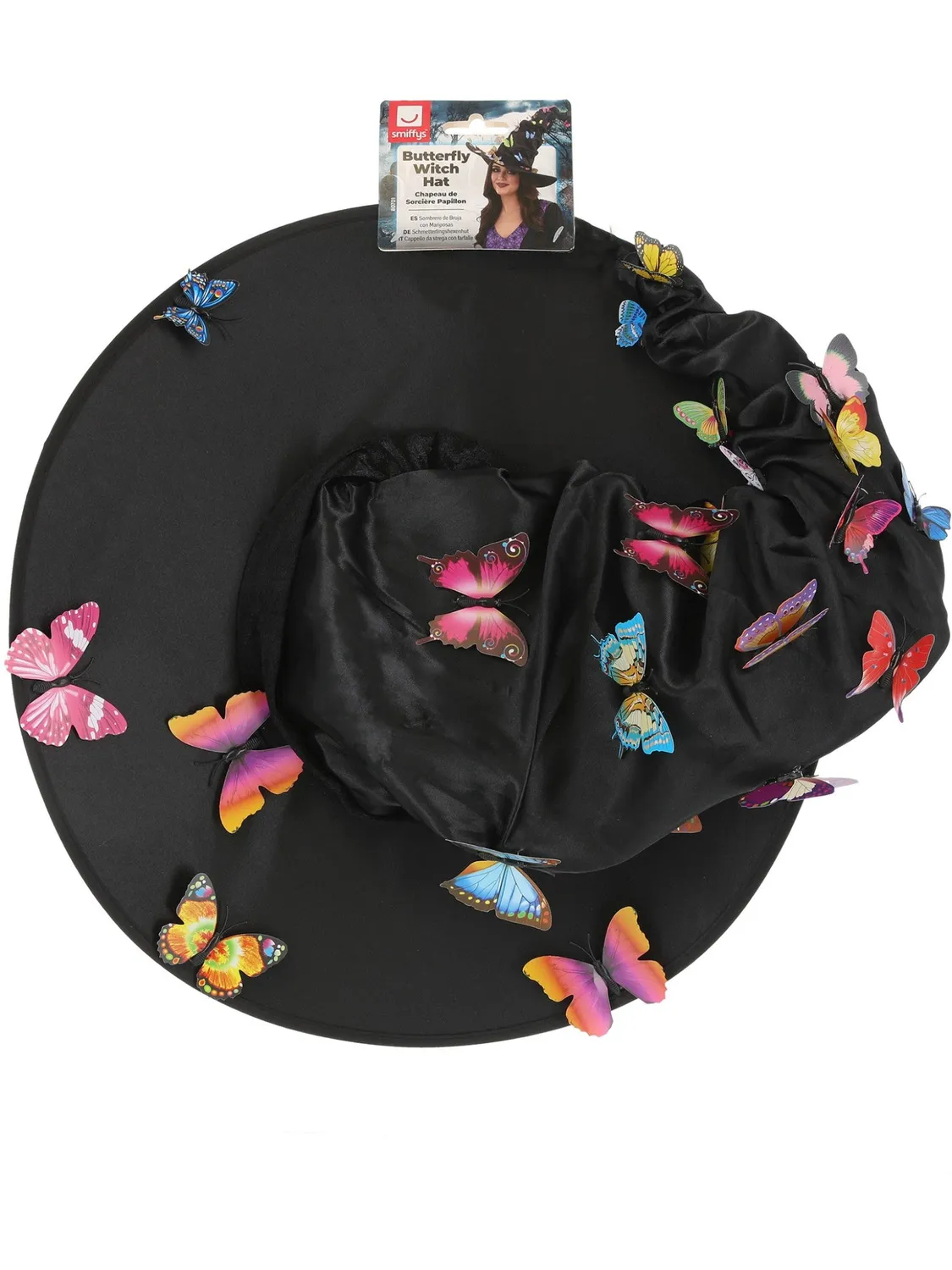 Smiffys Butterfly Cappello strega nero farfalle