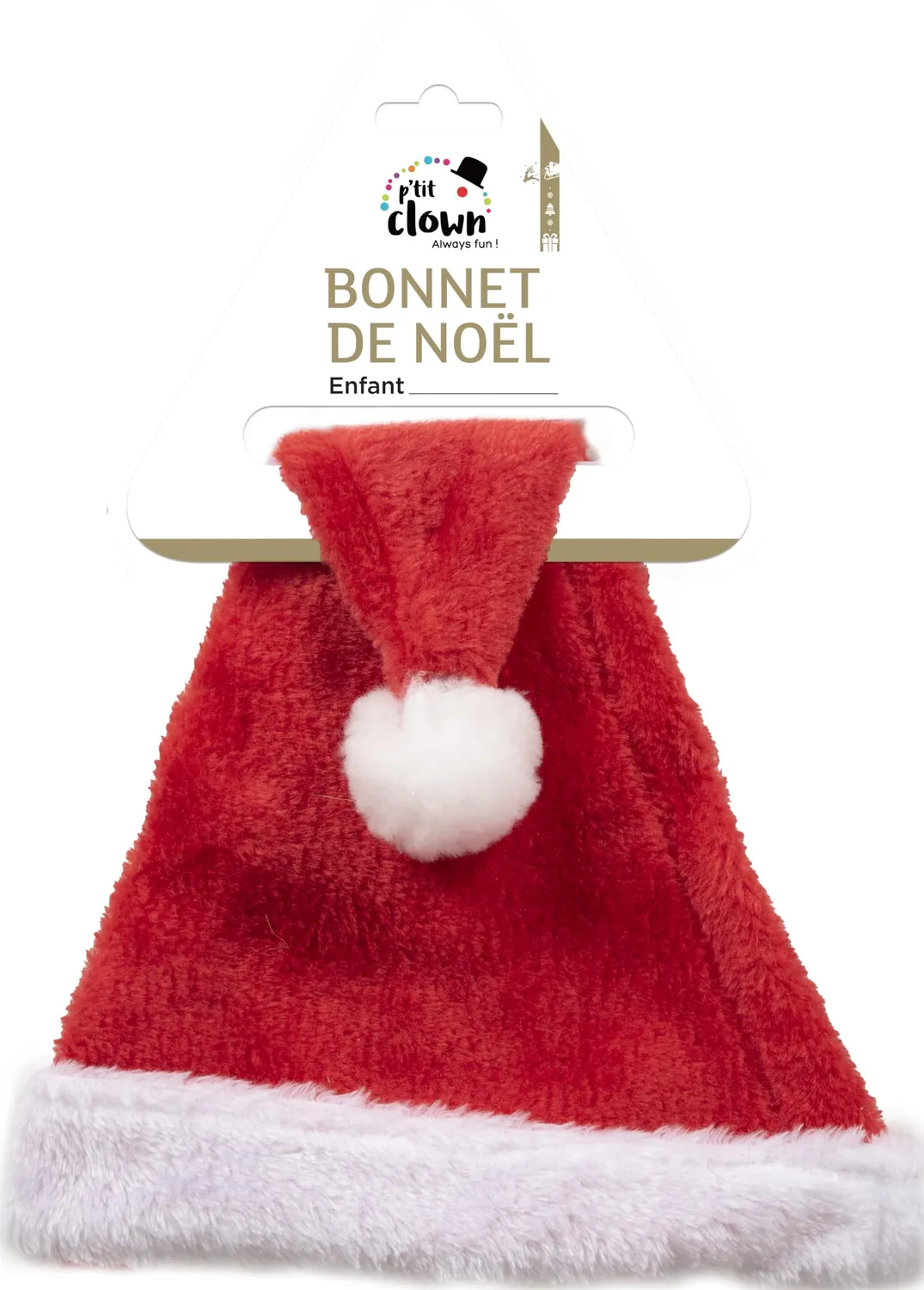 P'tit Clown Berretto Natale Bambino Peluche Rosso