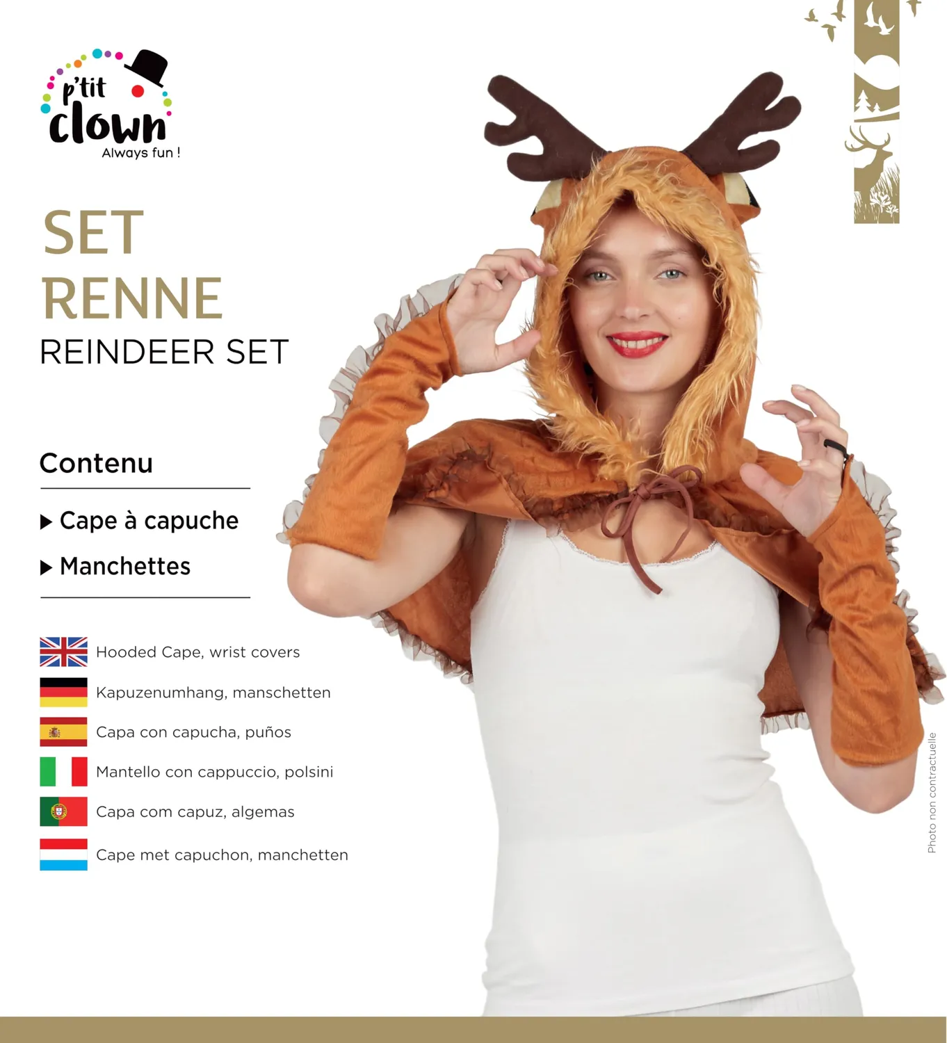P'tit Clown 21019 set travestimento marrone Carnevale