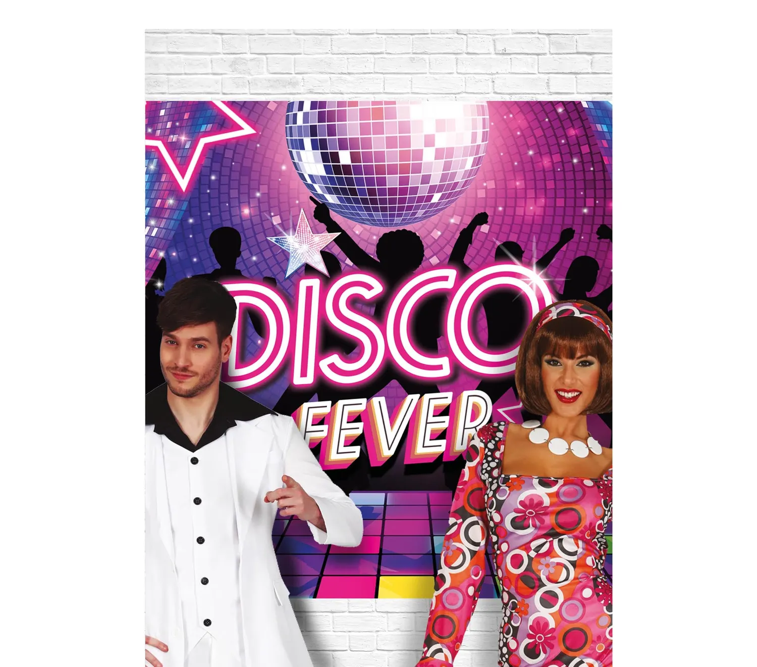 Fiestas Guirca Disco Fever photocall 220x150 cm multicolore