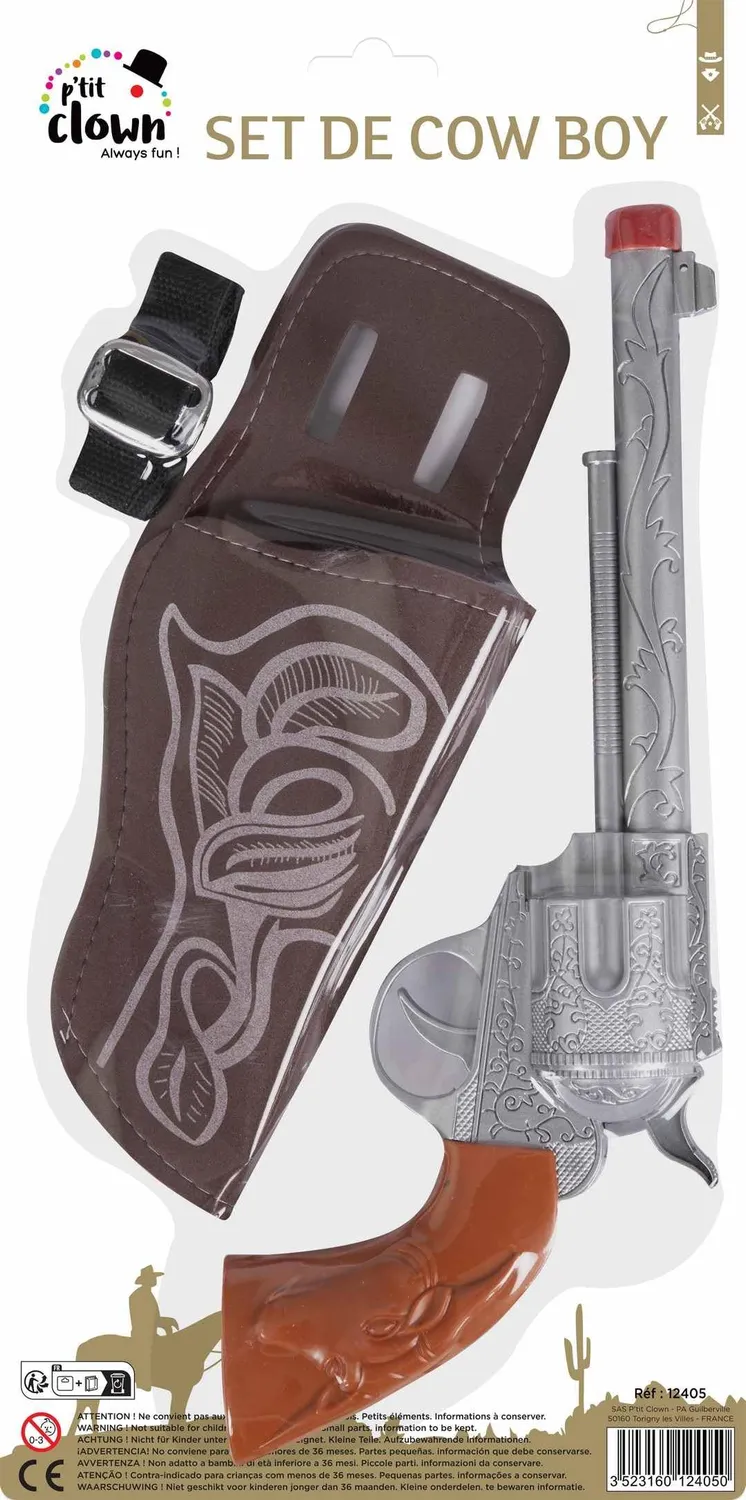 P'tit Clown RE12405 kit cowboy revolver e cintura