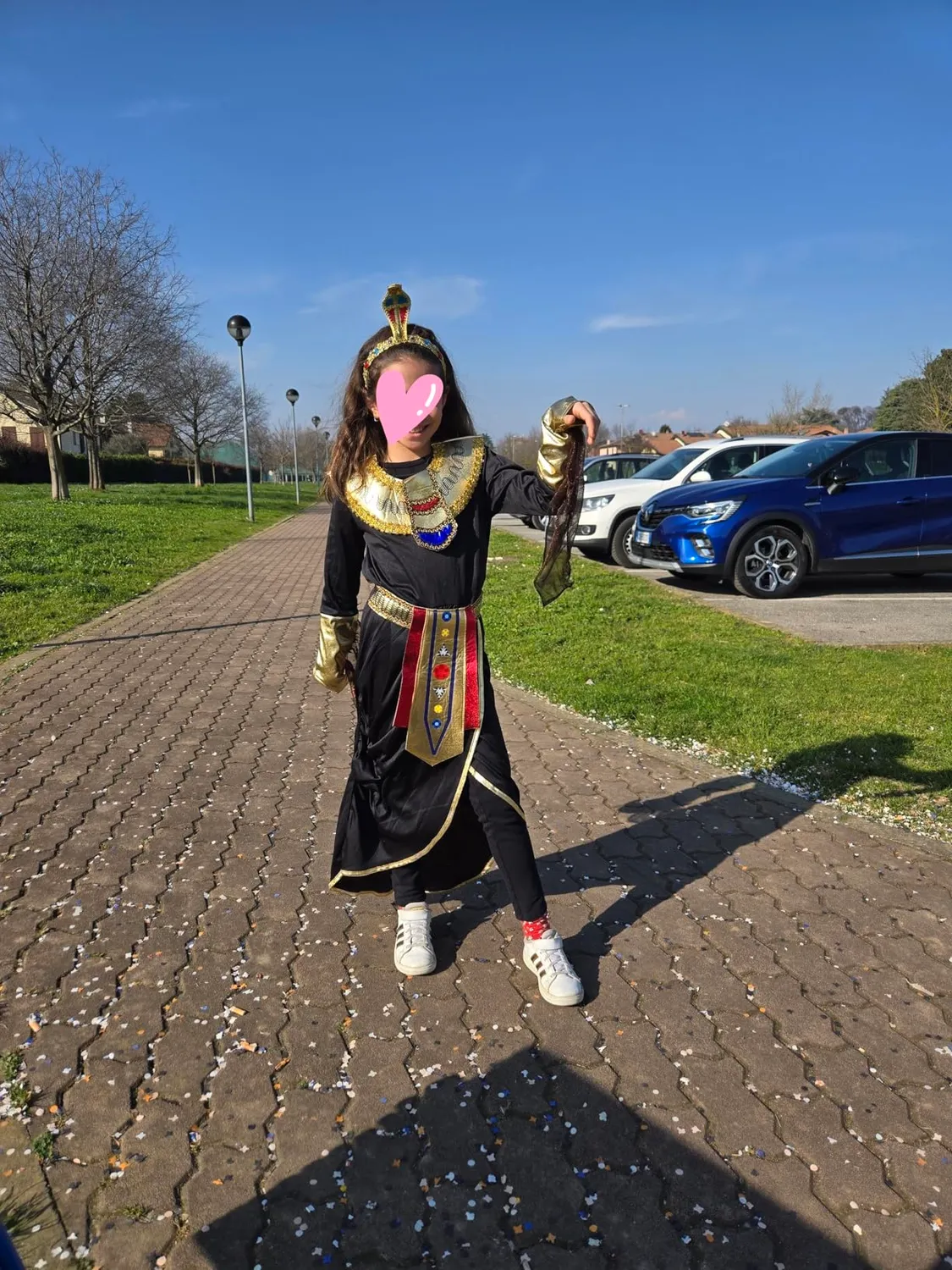 Guirca Costume Egiziana Bambina Nero Oro 10-12 Anni