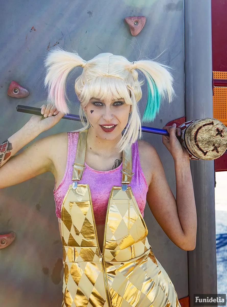 Funidelia Harley Quinn Birds of Prey parrucca donna bicolore