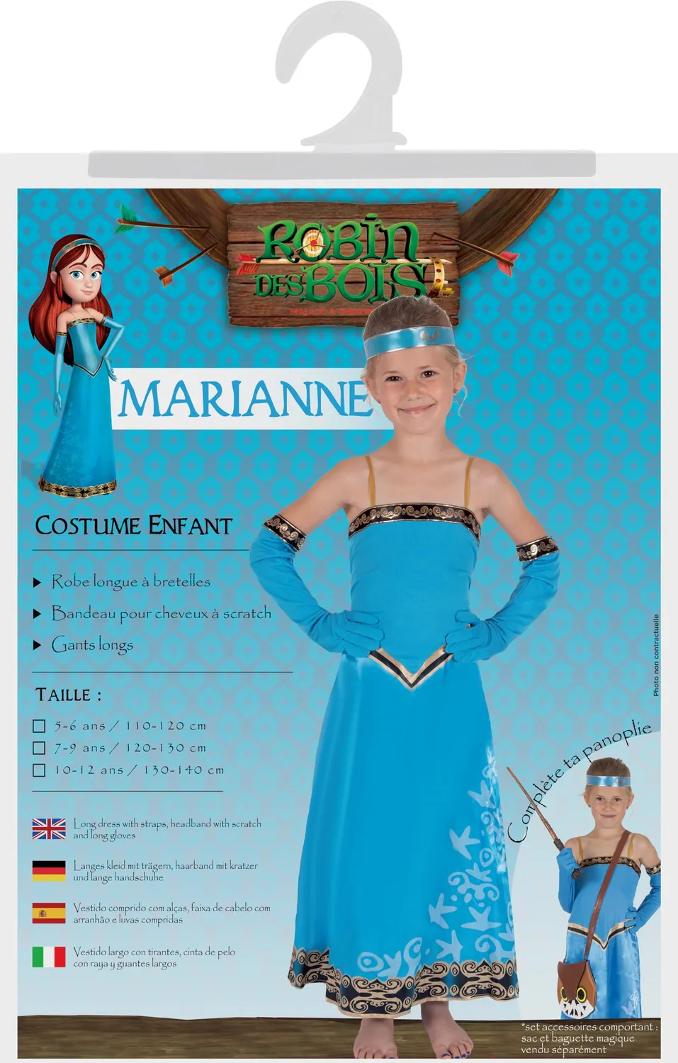 P'tit Clown Robin des Bois Marianne costume bambino 10-12 anni