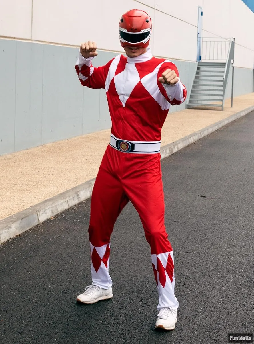 Funidelia Power Ranger rosso costume uomo M tuta maschera