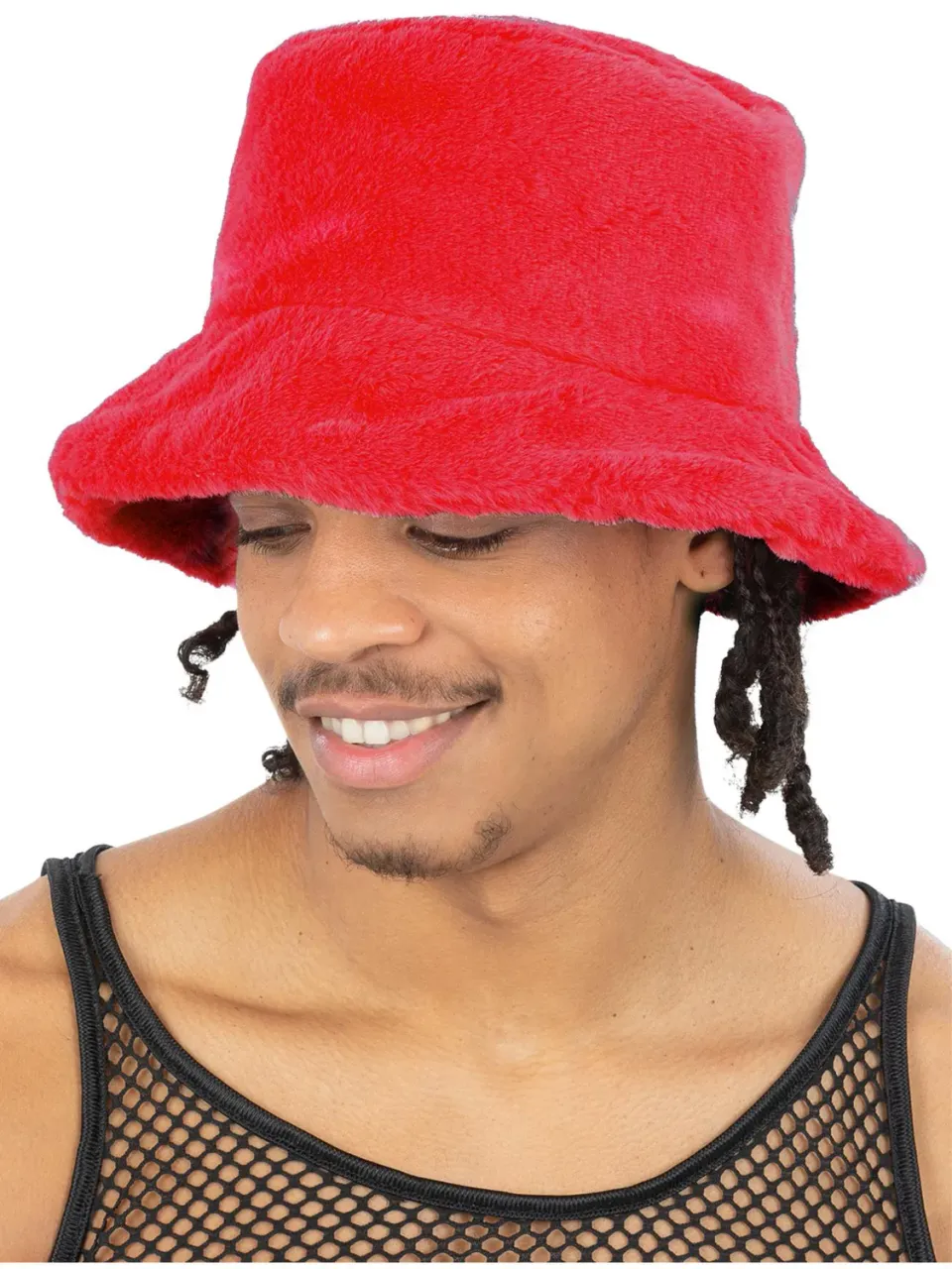 Smiffys 90s cappello bucket pelliccia rossa adulto unisex