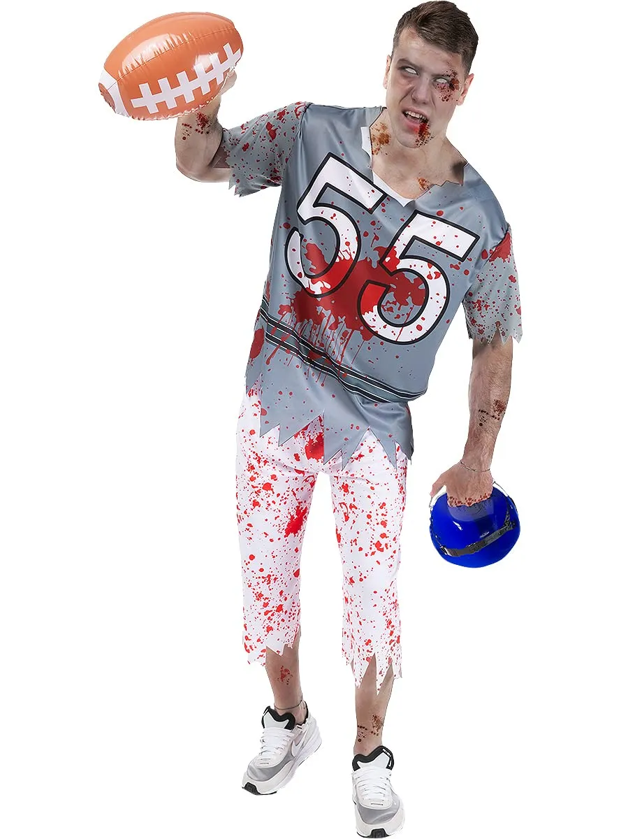 Funidelia giocatore rugby zombie costume uomo azzurro