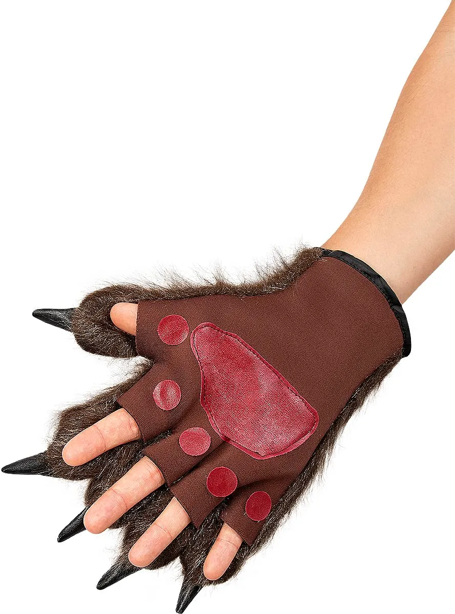 Funidelia Mani da lupo adulto mannaro marrone Halloween