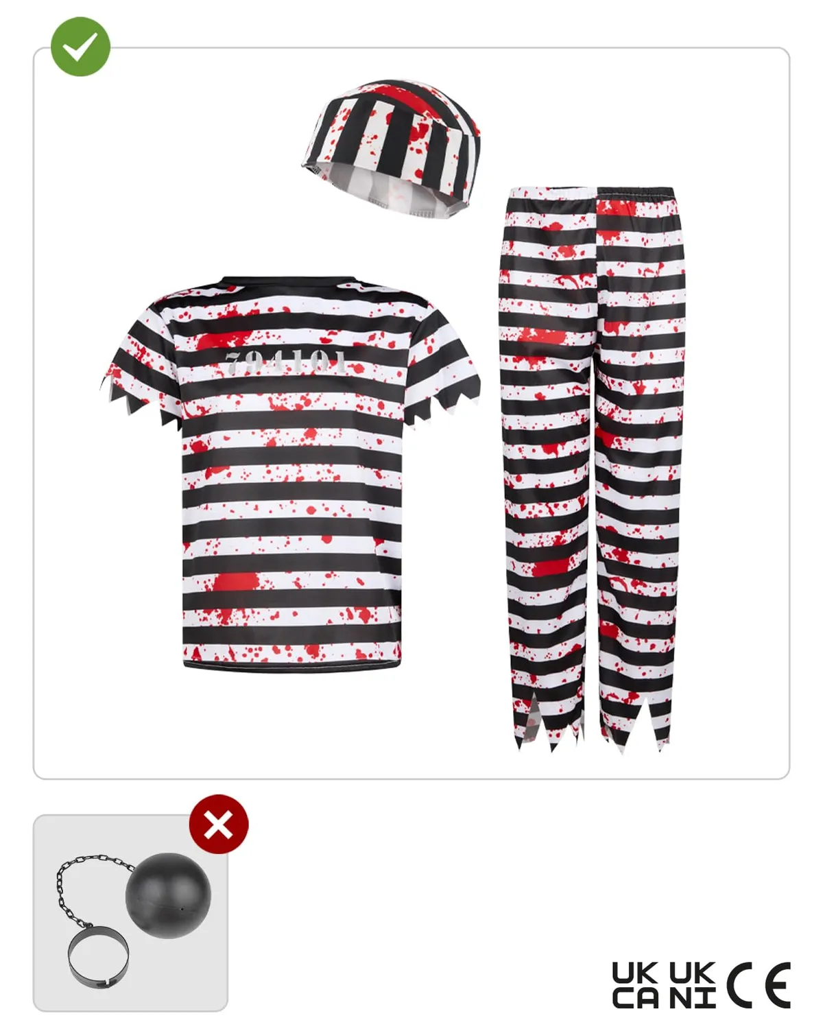 Funidelia Carcerato Zombie costume bambino nero