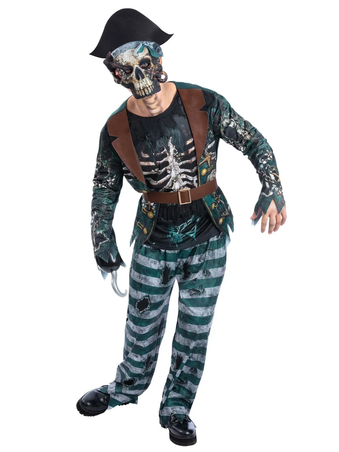 Smiffys Pirata Scheletro Capitano Costume Uomo L