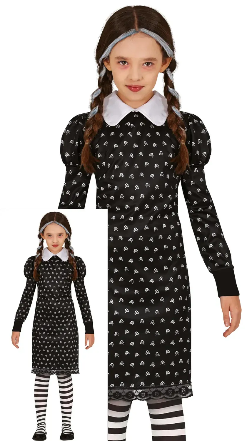 Guirca Gothic Girl Costume Bambina 7-9 Anni Nero