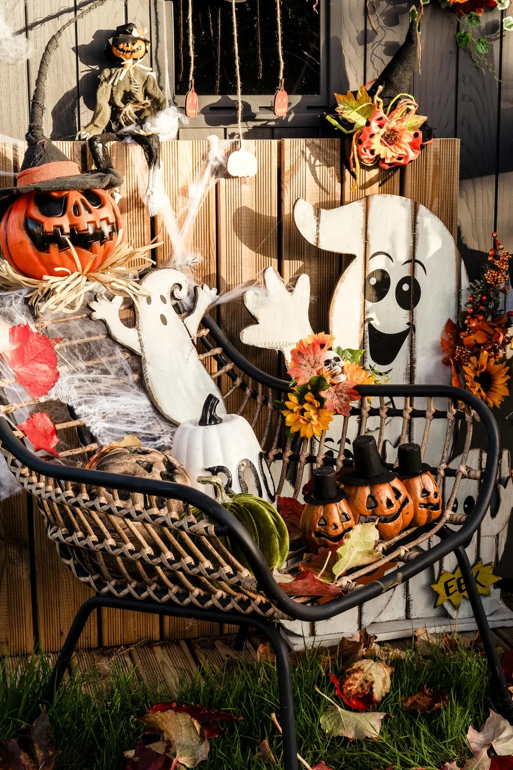 P'tit Clown re22965 famiglia fantasmi legno luminosa 90 cm
