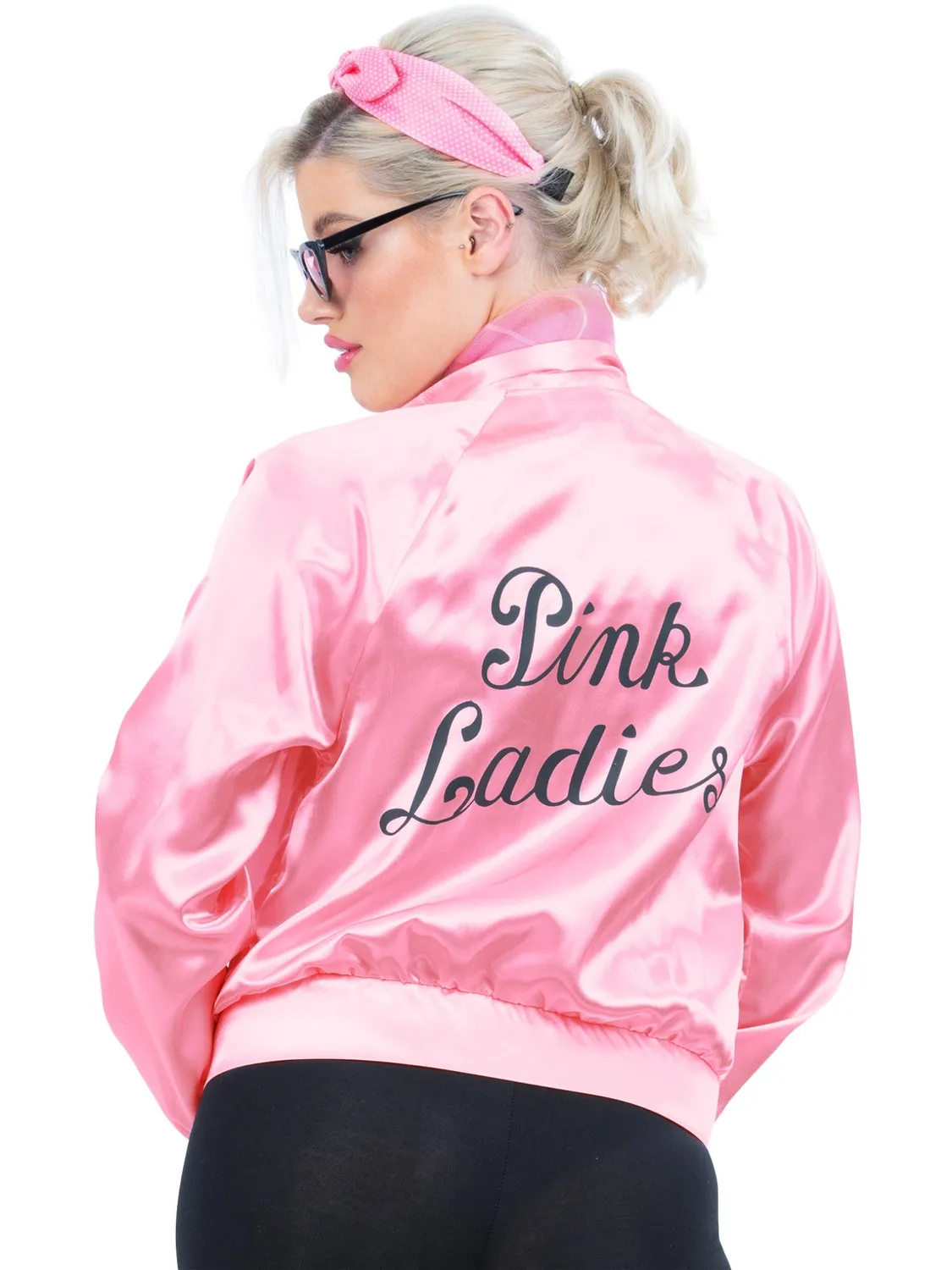 Smiffys Grease Pink Ladies giacca rosa donna con accessori S