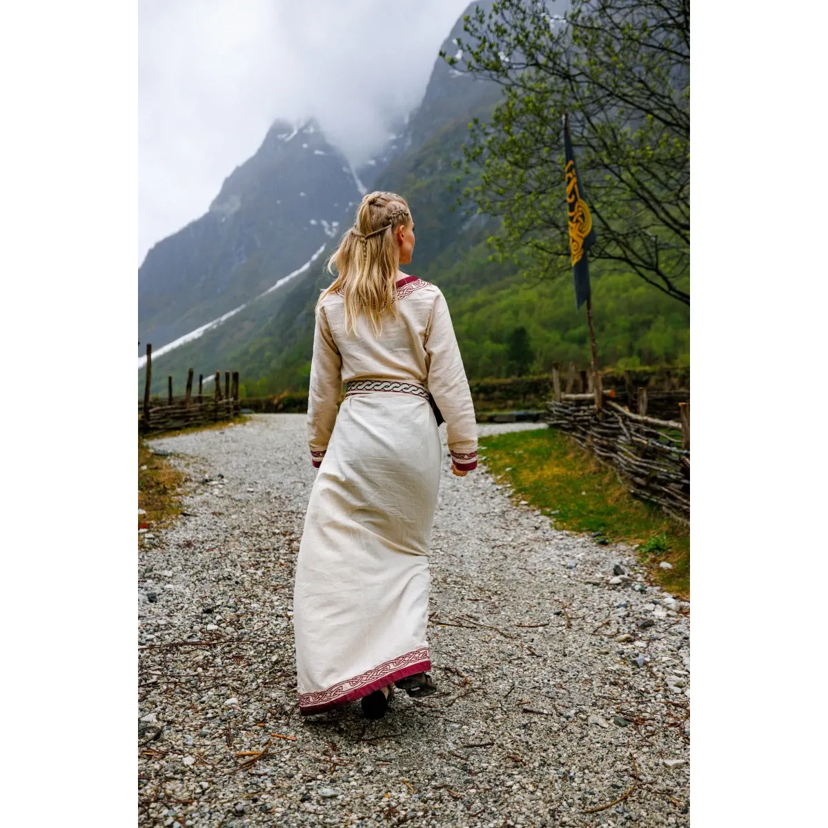 La Bottega di Merlino Lagertha Abito Cotone Naturale Rosso