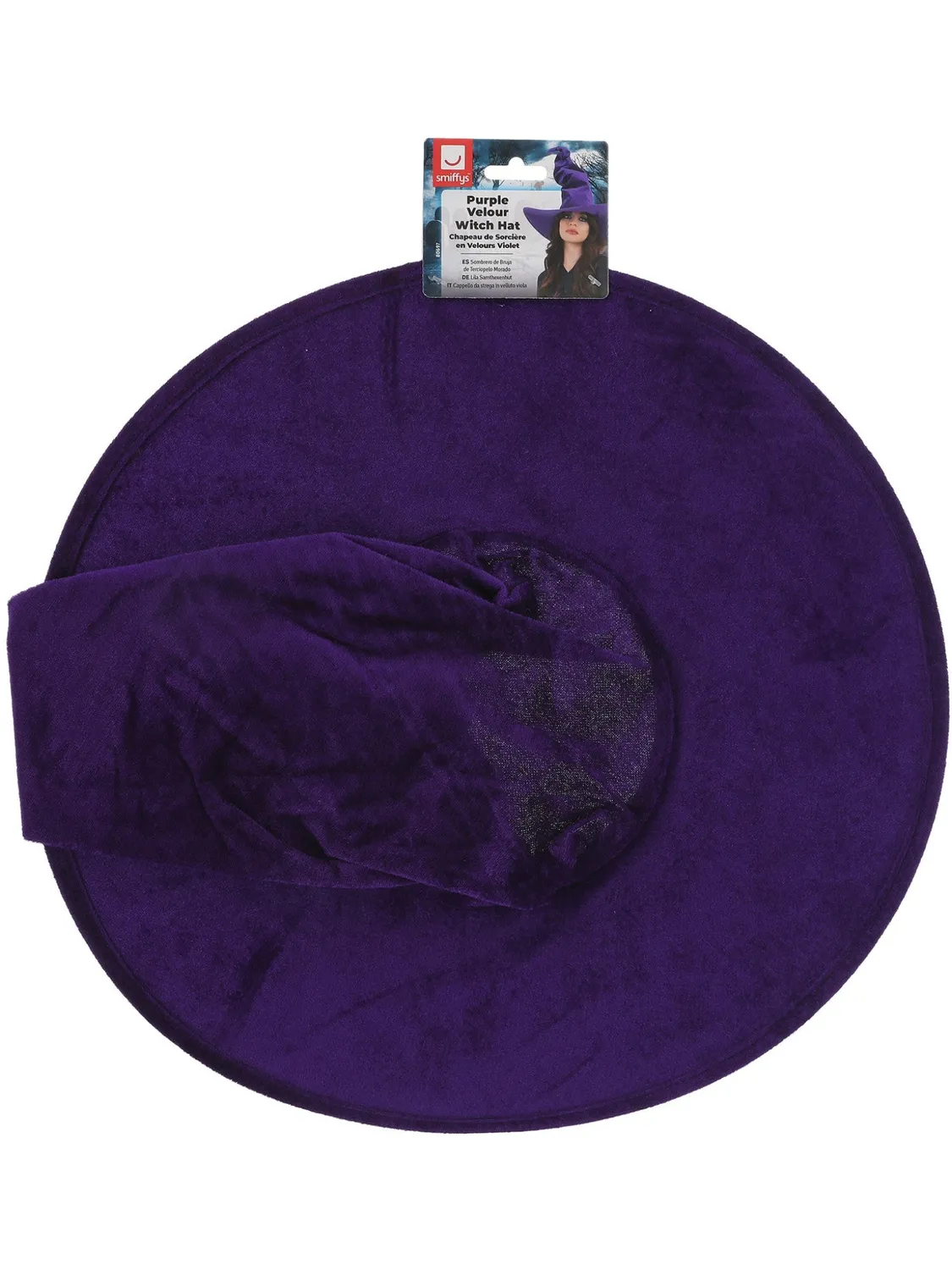 Smiffys cappello strega viola in velluto adulto