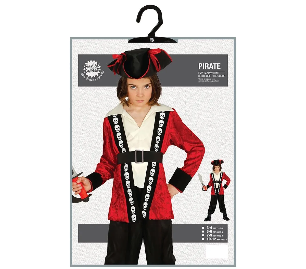 Fiestas Guirca Costume Pirata bambino 14-16 anni con cappello