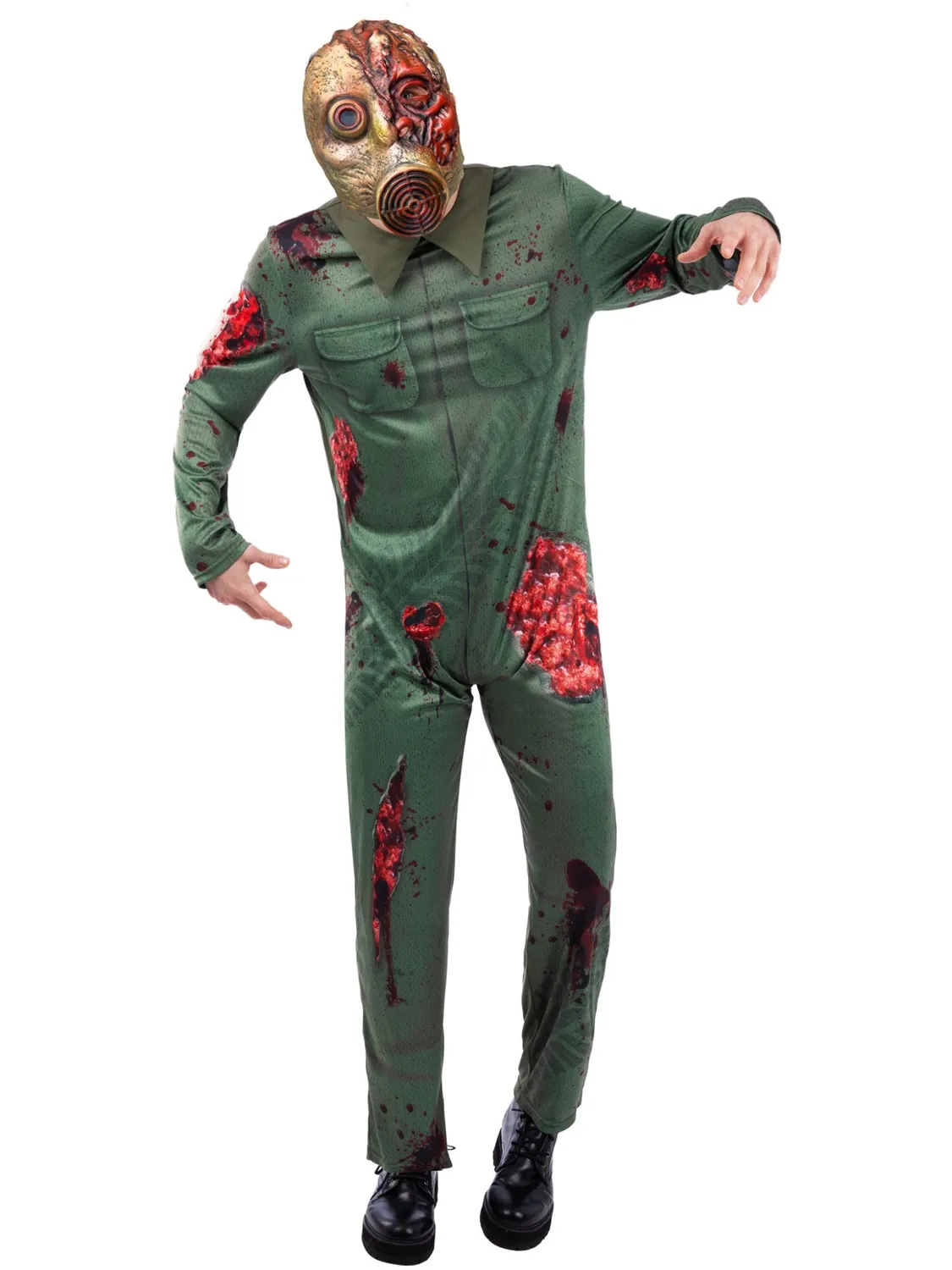 Smiffys Revenge Killer Costume Zombie Maschera Gas Uomo
