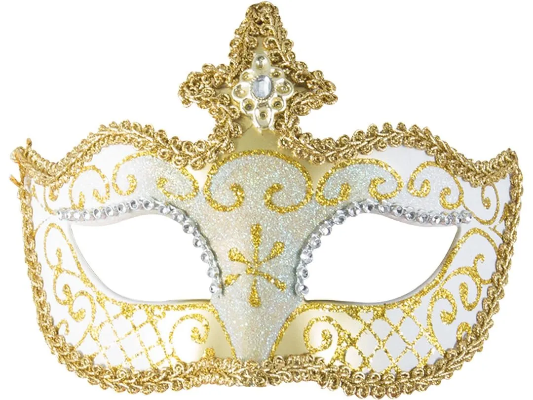 P'tit Clown Lupo Veneziano maschera bianco plastica