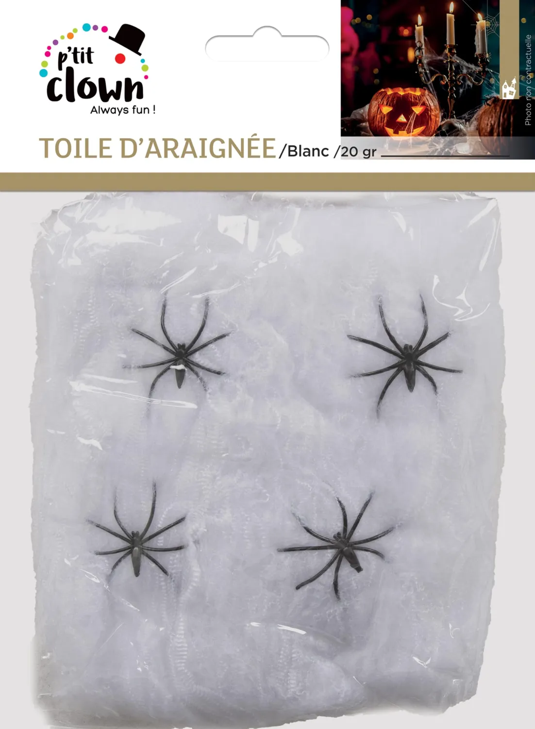 P'tit Clown Tela Ragno Ragnatela Halloween Bianca 20g