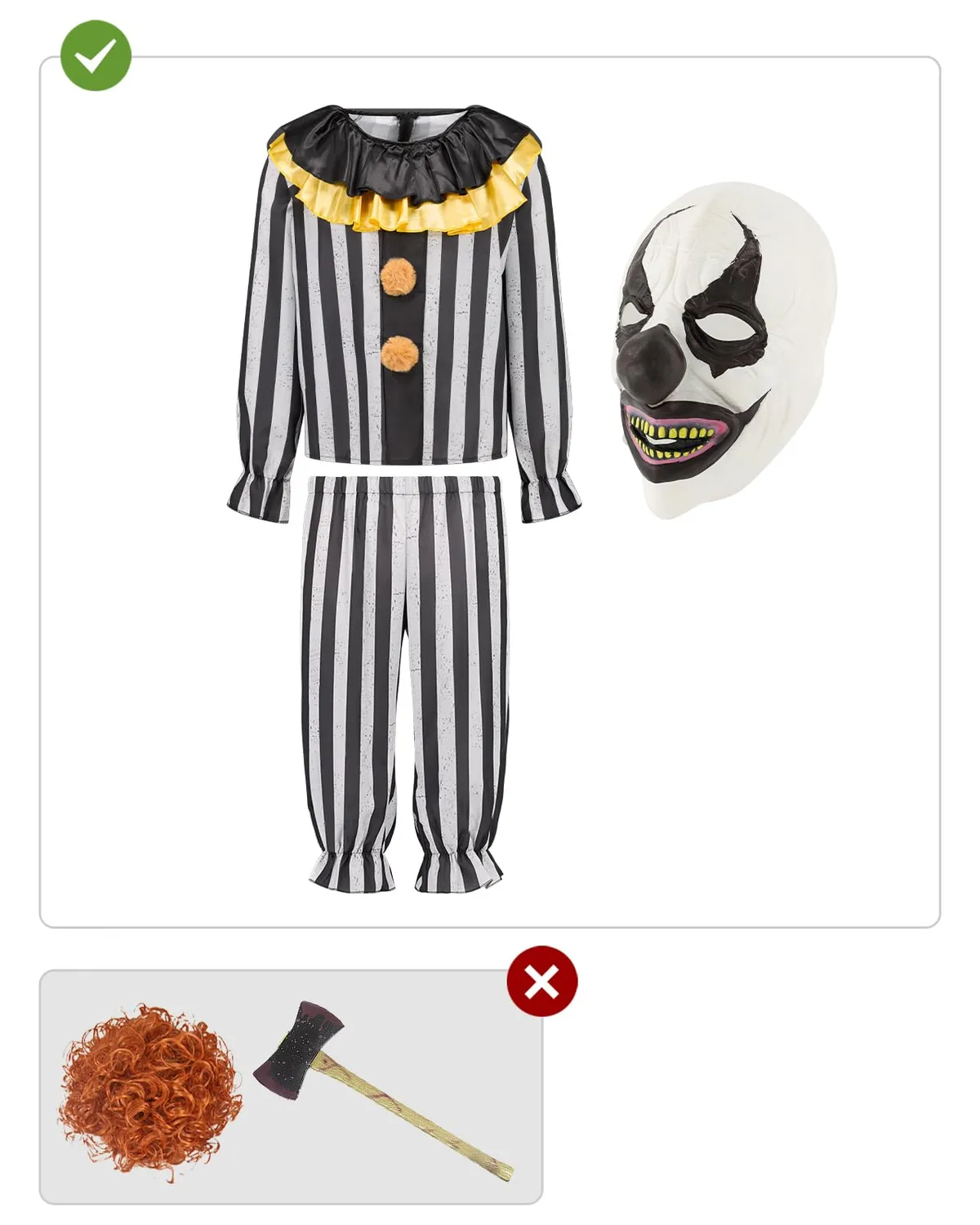 Funidelia Pagliaccio Terrificante Deluxe Costume Uomo L