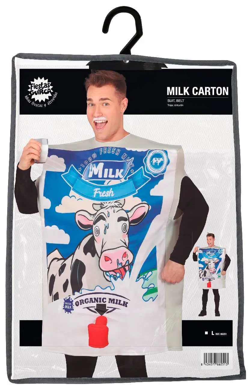 Fiestas Guirca Cartone Latte costume uomo taglia L